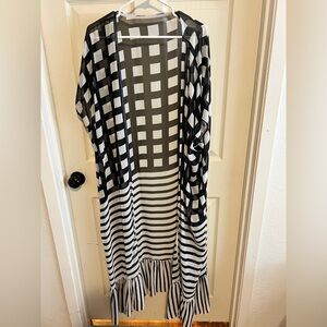 Black and White Checkered Kimono